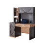 Hanah Home Antik Escritorio y Estantería de Estudio Antracita y Marrón